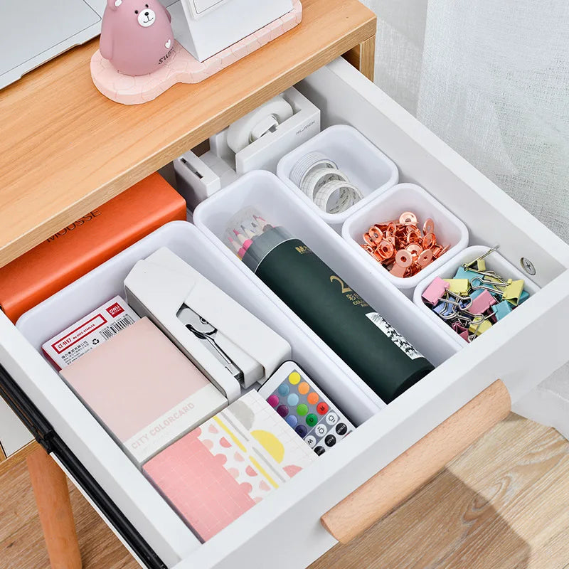 13/26PCs Drawer Organizers Separator for Home Office Desk Stationery Storage Box Kitchen Bathroom Women Makeup Organizer Boxes