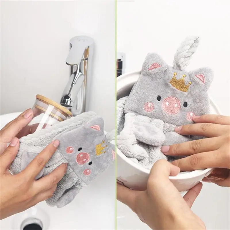 Cute Hand Towels Kitchen Bathroom Hand Towel Super Absorbent Microfiber Kitchen Towel High-efficiency Tableware Cleaning Towel