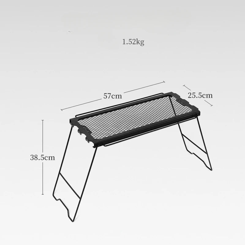 Outdoor Multifunctional Folding Table Side Hanging Table Iron Storage Rack Japanese Style Stool Camping Portable Mesh Table