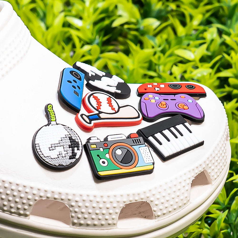 1pcs Croc Charms Gamepad Designer for Boys Music Shoe Charms Baseball Croc Accessories for Women Classic Clog 2023 Hot Sale