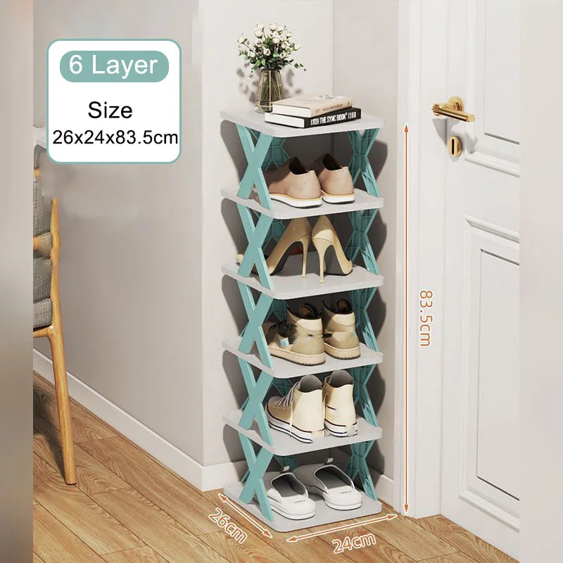 Multi-Layer Shoe Rack Storage Organizer Stackable Shoe Rack Space Saving Cabinet Shoes Organizer Small Shoe Rack Storage Rack