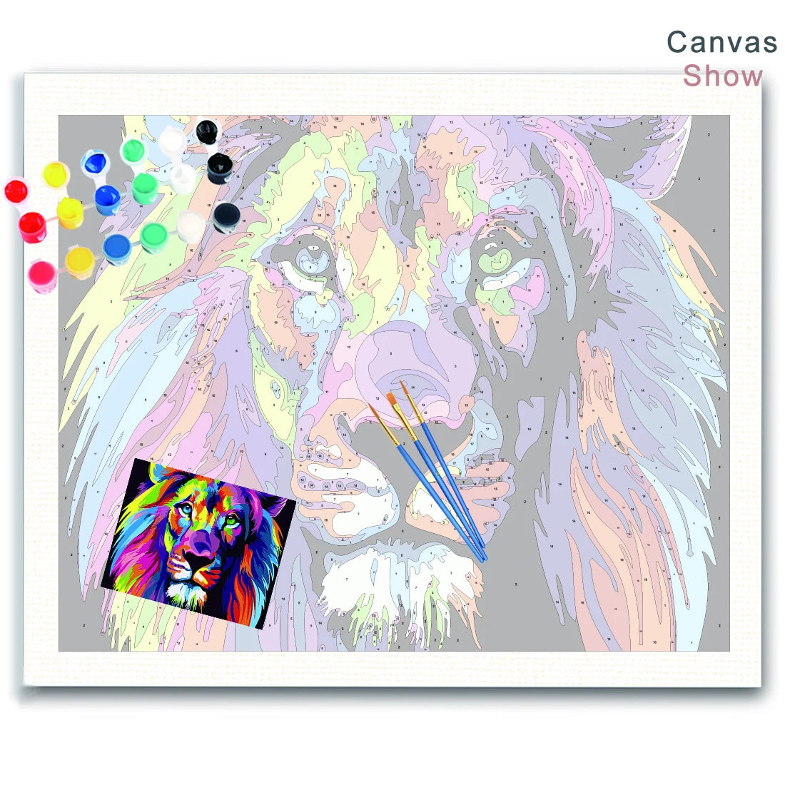 Frameless Colorful Lion Animals Abstract Painting Diy Digital Paintng By Numbers Modern Wall Art Picture For Home Wall Artwork