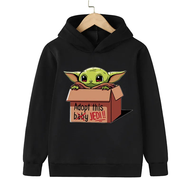 Kids Mandalorian Hoodies New Kids Print Baby Yoda Hoodie Baby Boy Clothes Winter Baby Boys And Girls Yoda Hoodie Sweatshirt Tops