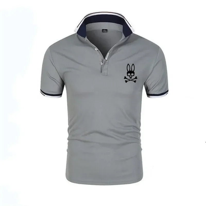 Psycho Bunny Polo Shirt Men Clothing Summer Fashion Lapel Breathable Casual Tees Tops Short Sleeve Hip Hop Men's Polos Shirts