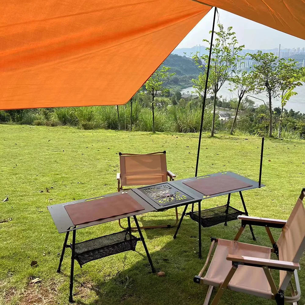 Camping Table Aluminum Alloy Folding Table With Carrying Bag Lightweight Outdoor Desk Picnic Blackened Tactical IGT Table New