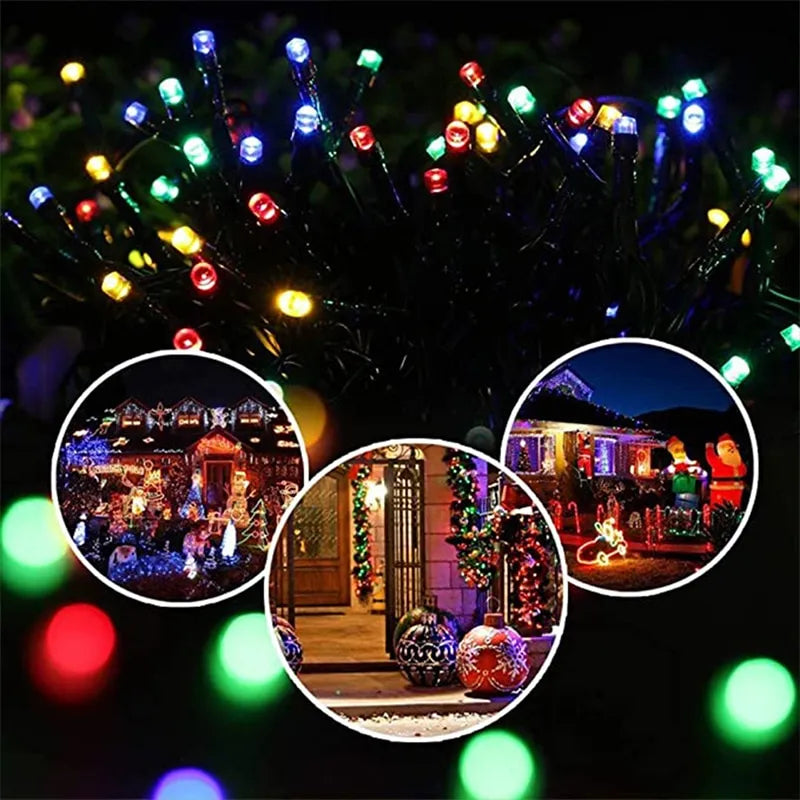 Led Solar String Lights 7m 50 Lights 8 Patterns Solar Fairy String Lights Waterproof Garden Wedding Party Decoration