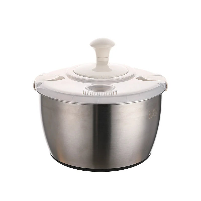 Stainless Steel Vegetable Fruit Dryer Drainer Dehydrator Salad Spinner Clean Salad and Fruit Vegetables Centrifuge Kitchen Tools