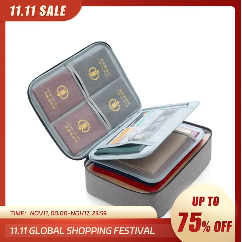 Document Storage Bag Tickets File Organizer Women Travel Files Card Folder Holder Tool Case Handbag