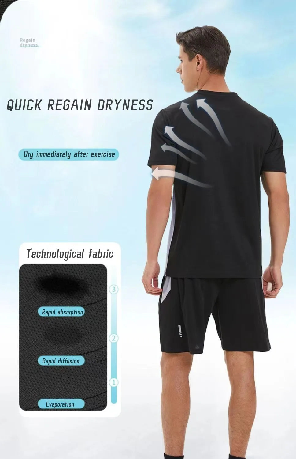 Men's Running Sport Quick Dry Sportswear Gym Breathable Football Clothing Fitness Set Athletic Wear T Shirts and Pants