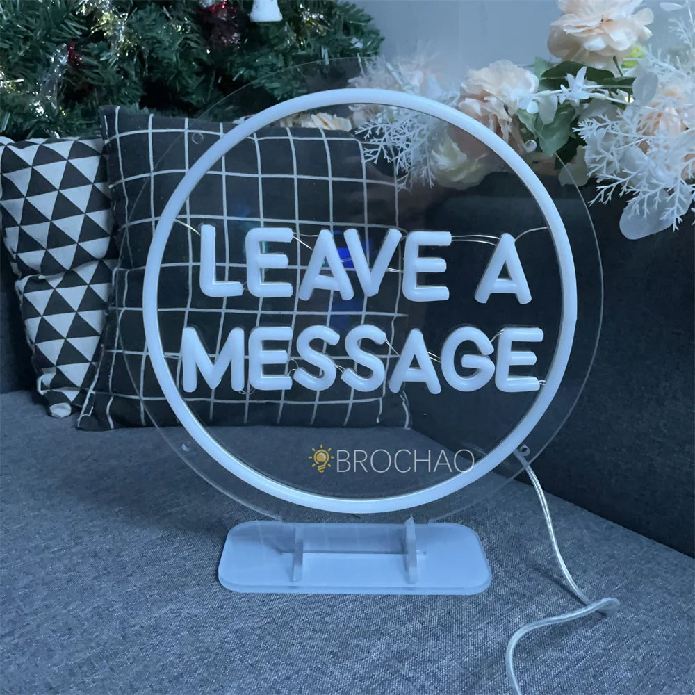 Leave A Message Led Neon Light Girl Boy Home Bedroom Party Table Decor Desk Night Lamps Lights Signs Coffee Shop Decoration