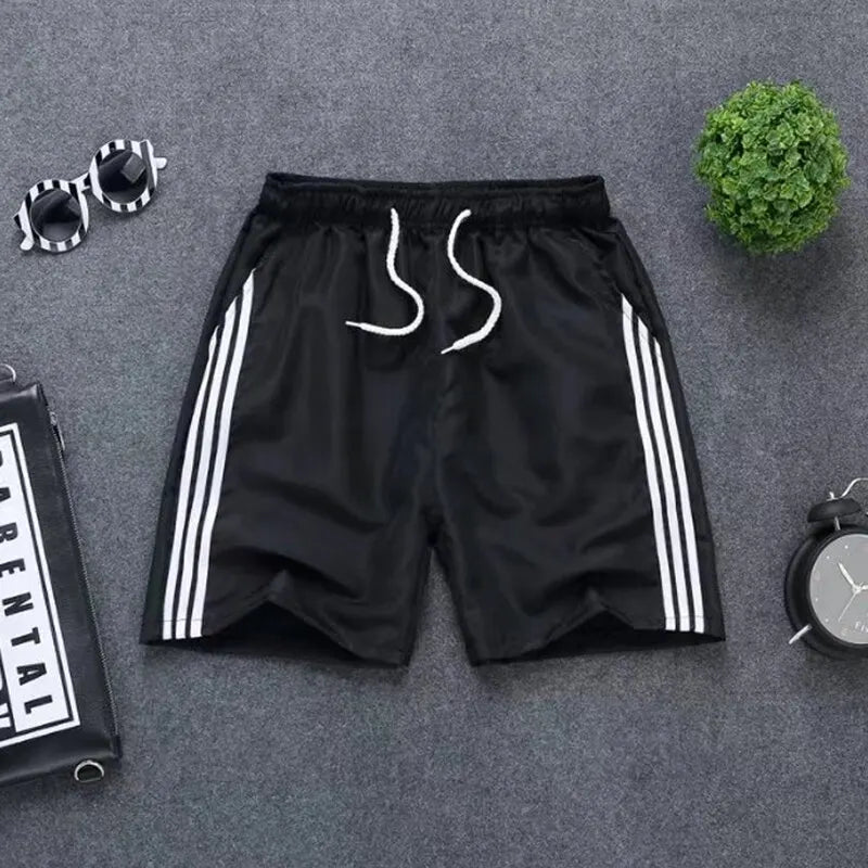 Men's Sports Shorts Summer Fitness Running Training Basketball Football Pants Three Bars Loose Casual Sports Pants