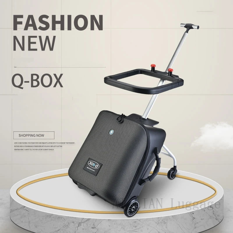 New Upgraded version baby ride on trolley luggage Lazy kids trolley case box scooter suitcase rolling luggage carry ons 20 inch