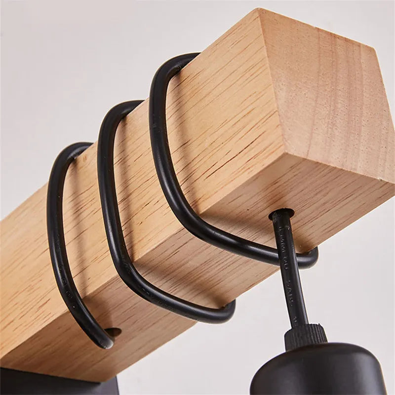 Genixgreen Vintage Wood Wall Lamp E27 Modern Indoor Wall Light Black White Wooden Sconce Home Indoor Stair Decorartion Lighting