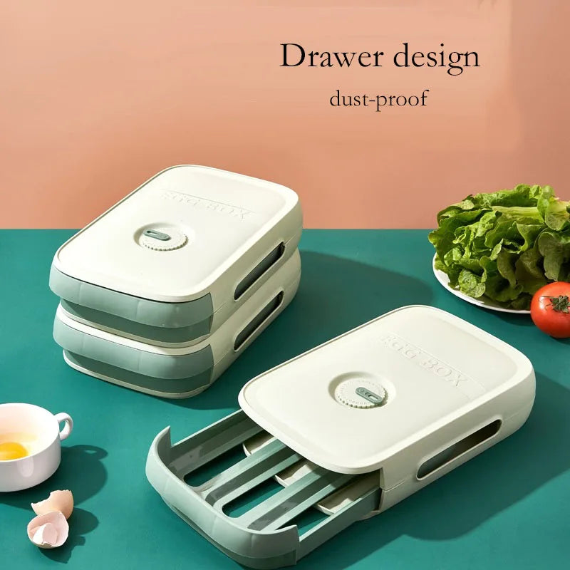 Egg Storage Box Kitchen Drawer Type Egg Storage Refrigerator Storage Box Fresh Keeping Box Dumpling Box Household Eggs Holder