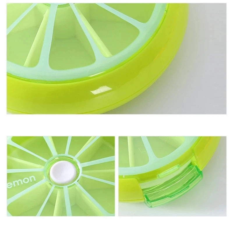 Mini Pill Box Weekly Medicine Pill Box Rotating Pill Box Case Splitter Pill Organizer Portable Travel 7 Day Pill Container Case