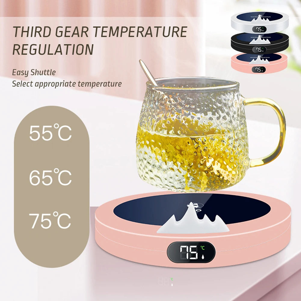 DC 5V USB Coffee Mug Cup Warmer Milk Tea Water Cup Heating Electric Touch Pad Temperature Adjustable Hot Tea Maker Heater Warmer