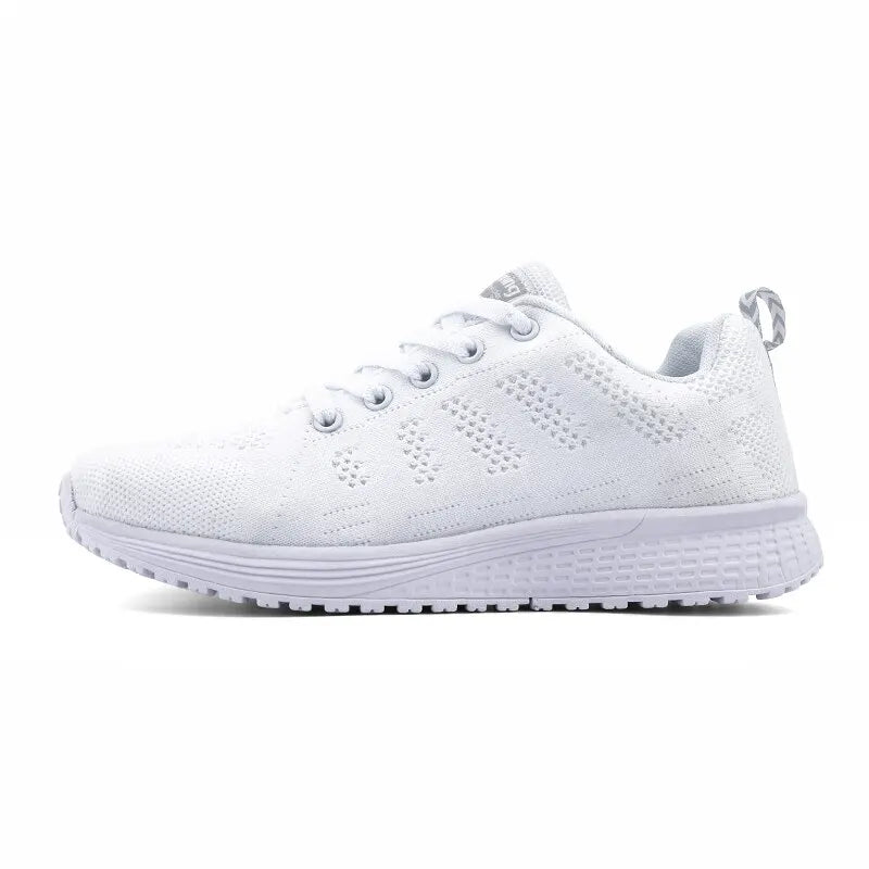 Women Casual Shoes Fashion Breathable Walking Mesh FlatShoesSneakers White Female Footwear