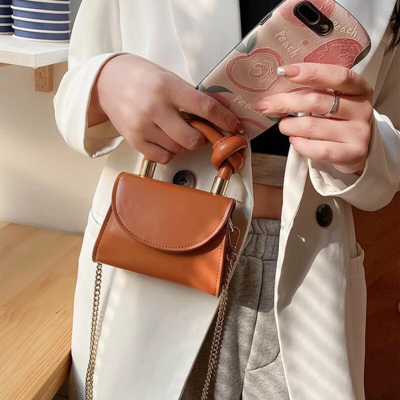 Girls Mini Tote Handbag PU Leather Crossbody Bags for Women Small Wallet Handbags Luxury Female Shoulder Bag