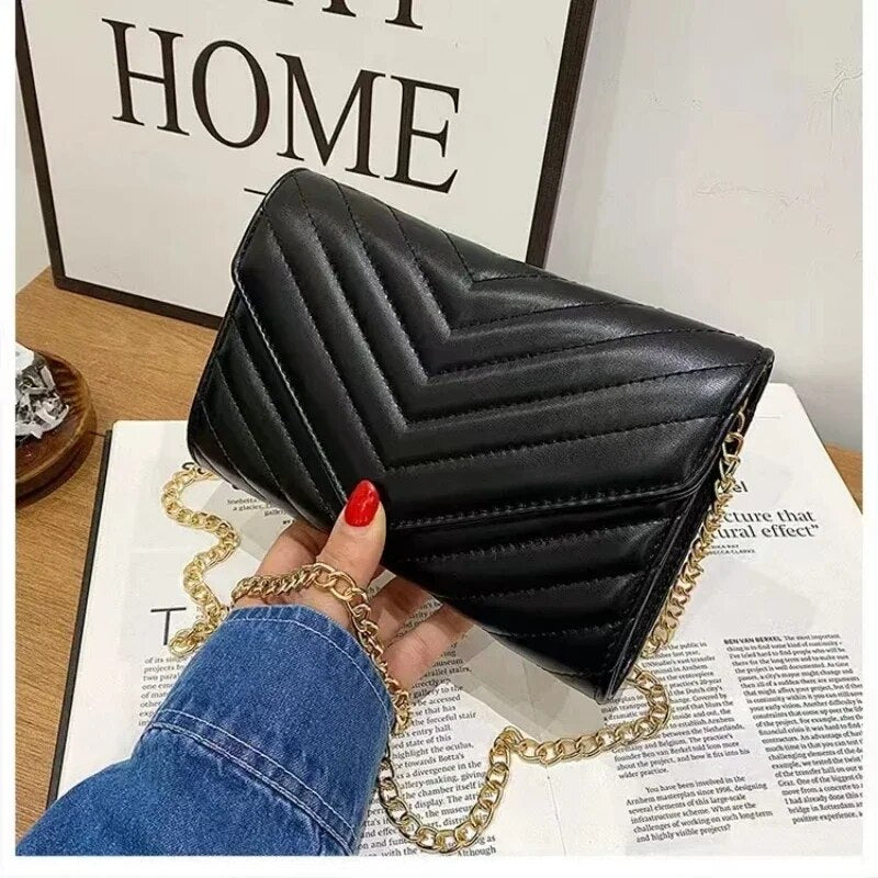 Y Women Shoulder Luxury Bag Genuine Designer Brand Lady Flap Envelope Bag Female Messenger Bag Wallet Travel Fashion Chain Purse