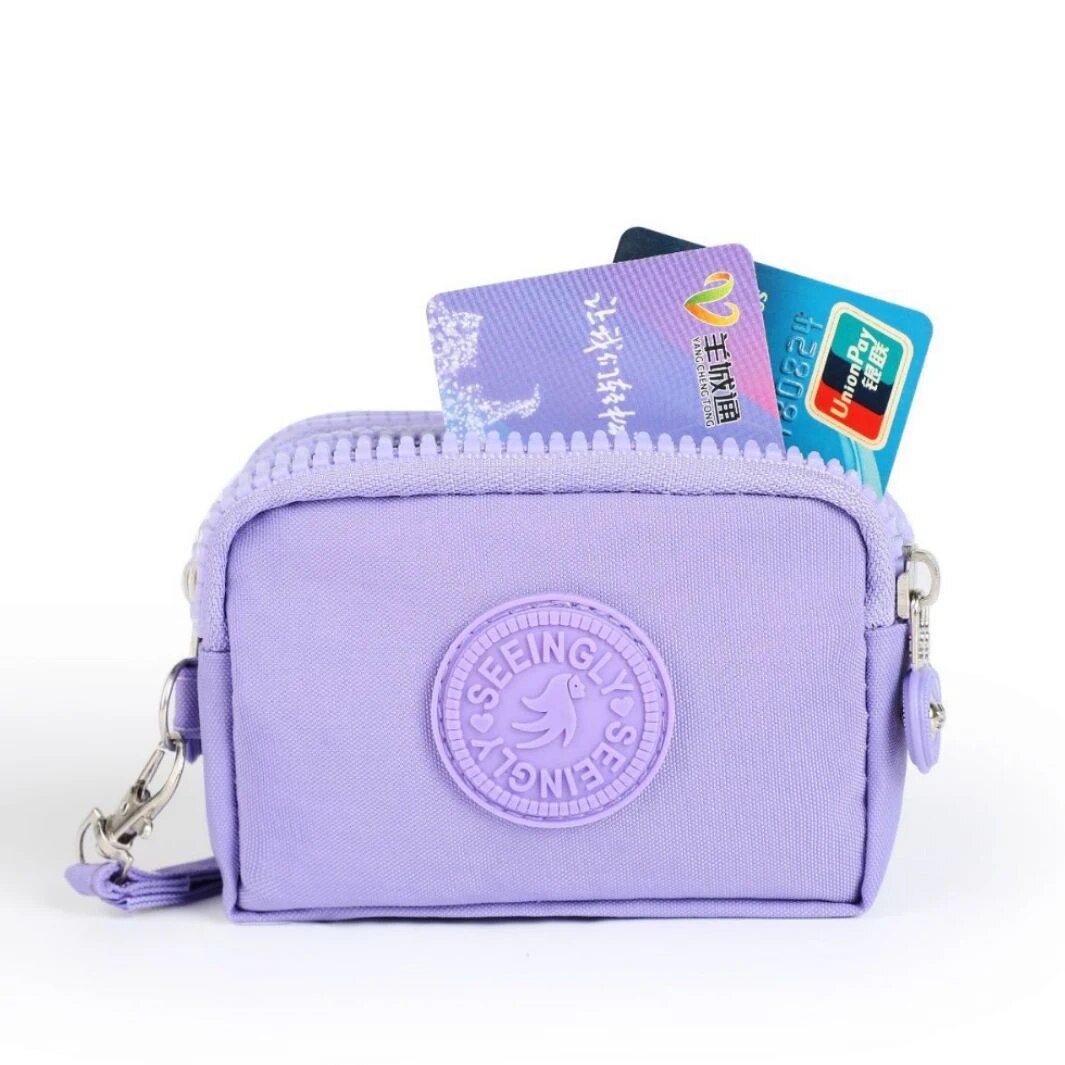 Fashion Women's Wallets 3 Layers Zipper Nylon Key Pack Coin Purse Waterproof Portable Large Capacity Mobile Phone Bag Clutches