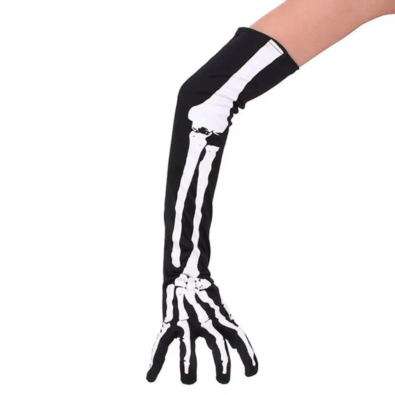 Womens Halloween Cosplay Skull Skeleton Bone Gloves Thigh High Stockings Socks Dropshipping