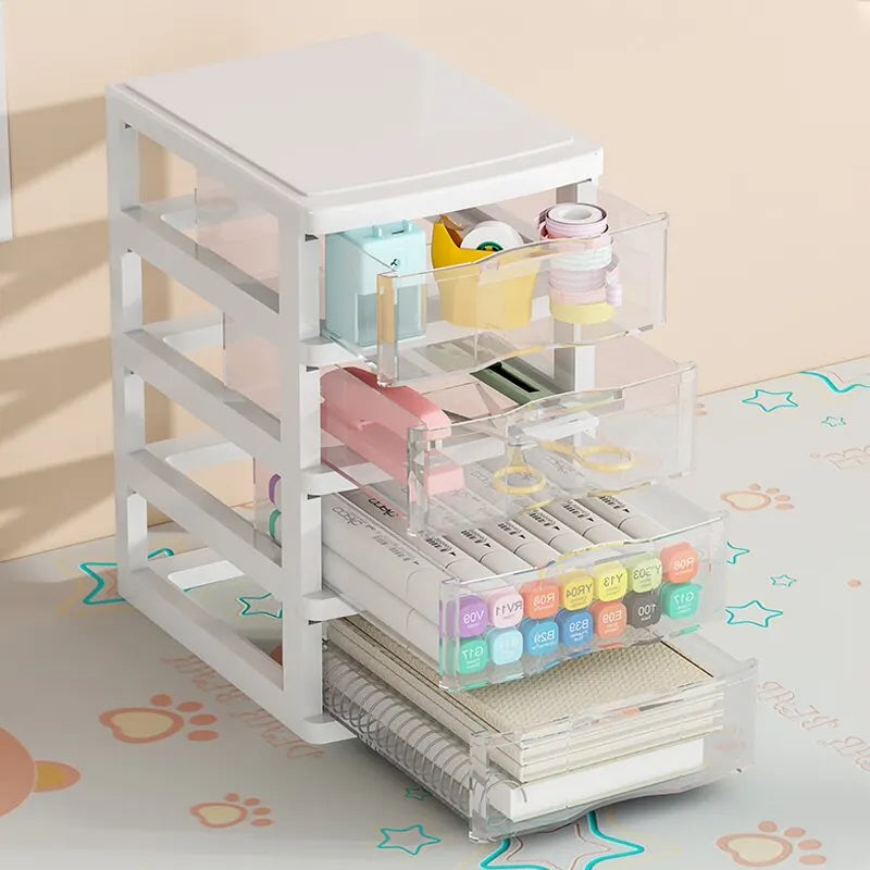 Desktop Storage Box Drawer Type Storage Cabinet Office Desk Storage Box Cosmetics Box Stationery Debris Storage Rack