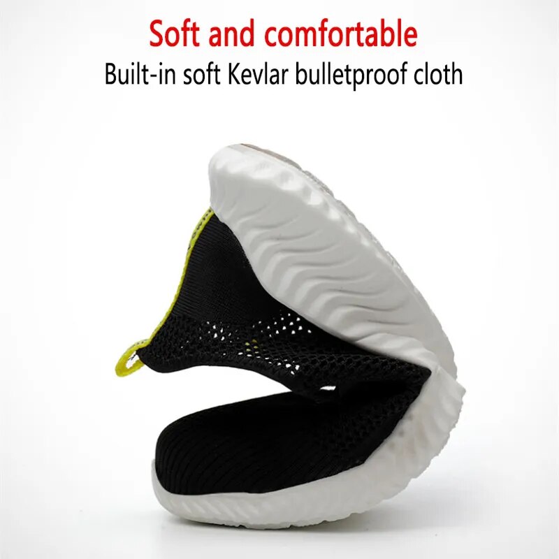 summer work shoes with protection breathable Lightweight safety shoes with iron toe anti-stab anti-slip working summer shoes