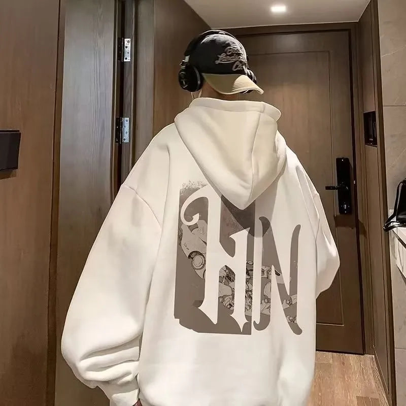 City Boy Oversized Hoodie Sweatshirt Men American High Street Hoodies Funny Streetwear Hip Hop Hoody Mens 2022 Autumn Tracksuit