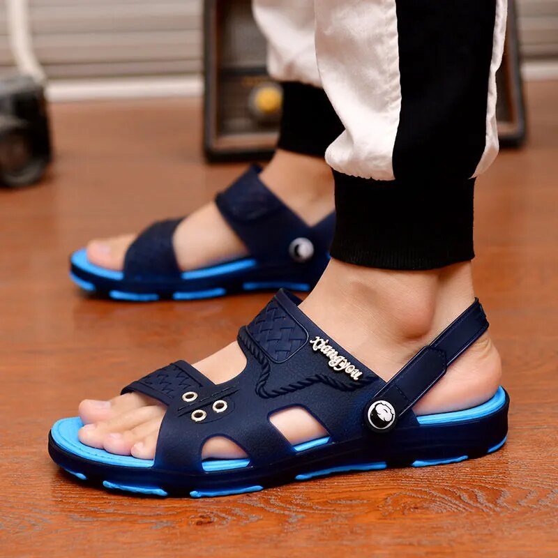 Summer Sandals Men Slippers Outdoor Beach Casual Shoes Zapatos De Hombre Indoor Durable Anti Slip Peep Toe New