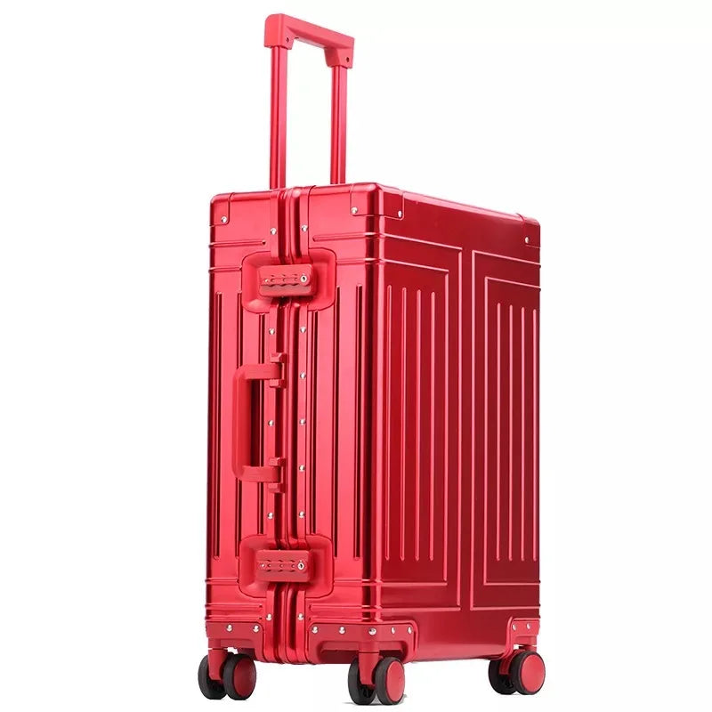 New top quality aluminum travel luggage business trolley suitcase bag spinner boarding carry on rolling luggage 20/24/26/29 inch