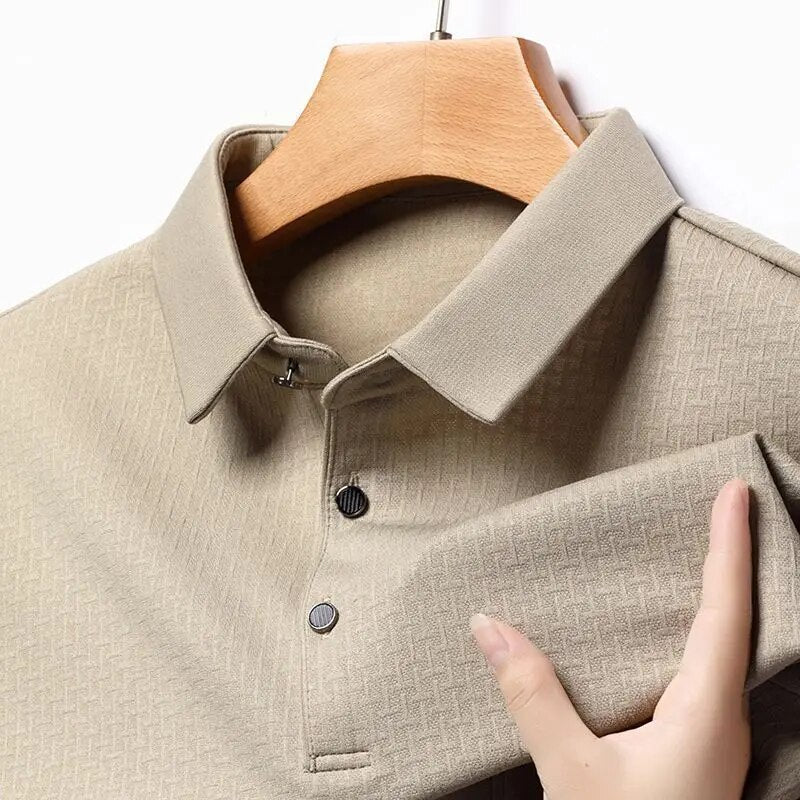 2023 Autumn Men's Long Sleeve T-shirt Breathable Quick Dry Outdoor Casual Top Durable Anti Pilling Sports POLO Shirt T Shirt Men