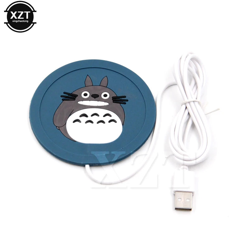 USB Silicone Heater Cartoon Pattern Heating Coaster for Milk Tea Coffee Mug Hot Drinks Beverage Cup Mat Kitchen Tools Heater