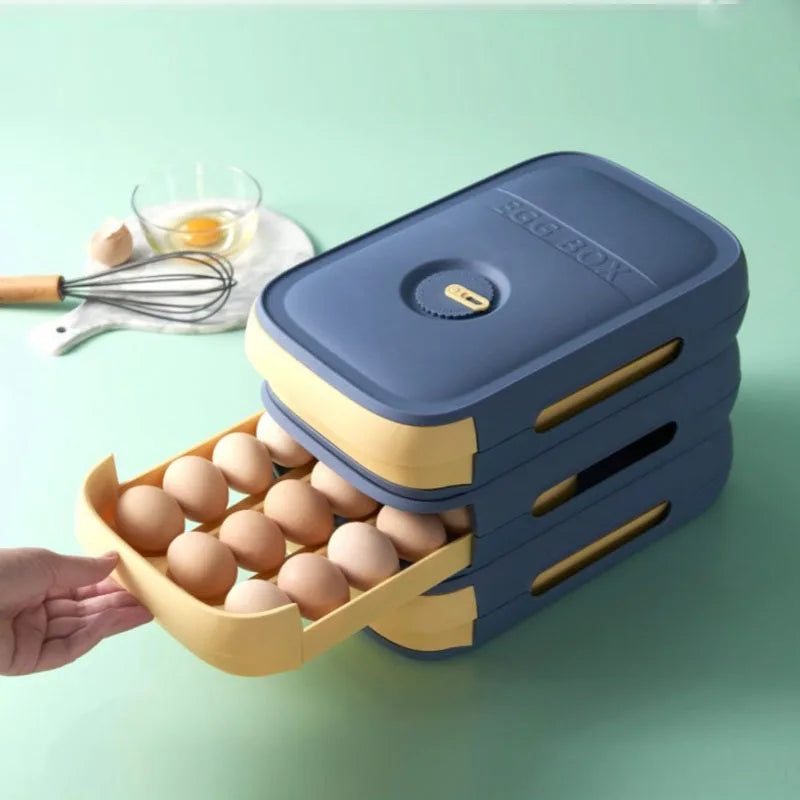 Egg Storage Box Kitchen Drawer Type Egg Storage Refrigerator Storage Box Fresh Keeping Box Dumpling Box Household Eggs Holder