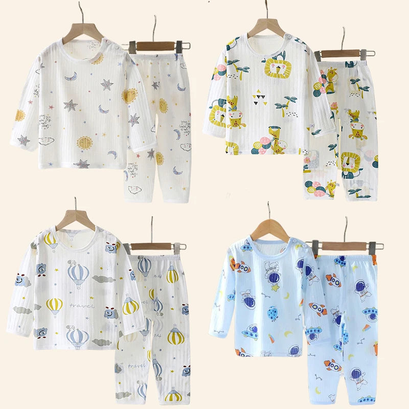 Children Sets Cotton Kids Clothes Long/Short Sleeve Home Sleepwear Children's Clothing Boy Girl Autumn winter Tops Pants Suits