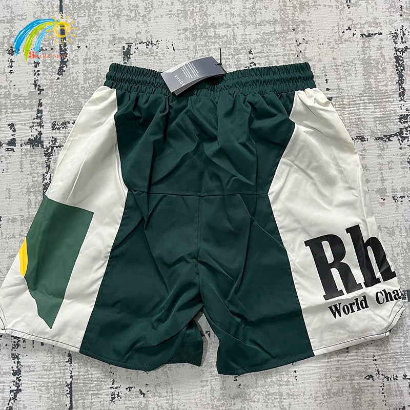 Summer RHUDE Shorts Men Women Casual Best Quality Quick Drying Beach Simple Moonlight Sunset Breeches Inside Mesh Drawstring