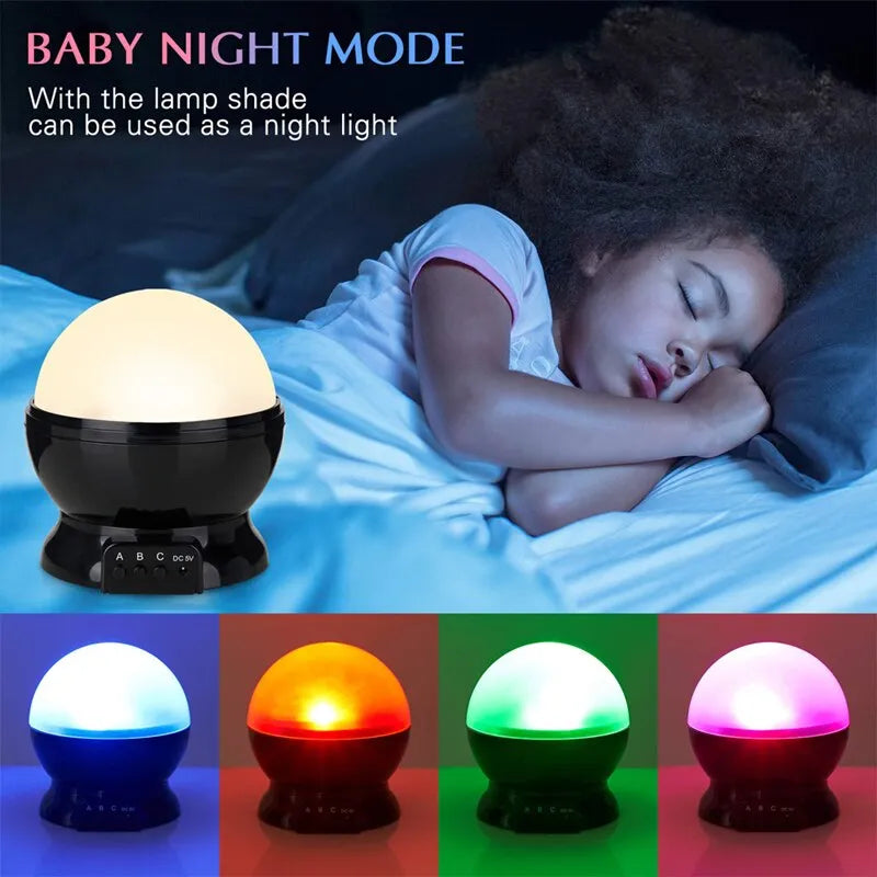 Starry Projector Night Light Rotating Sky Moon Lamp Galaxy Lamps Home Bedroom DecorationStarlight Christmas Lights for Kids Gift