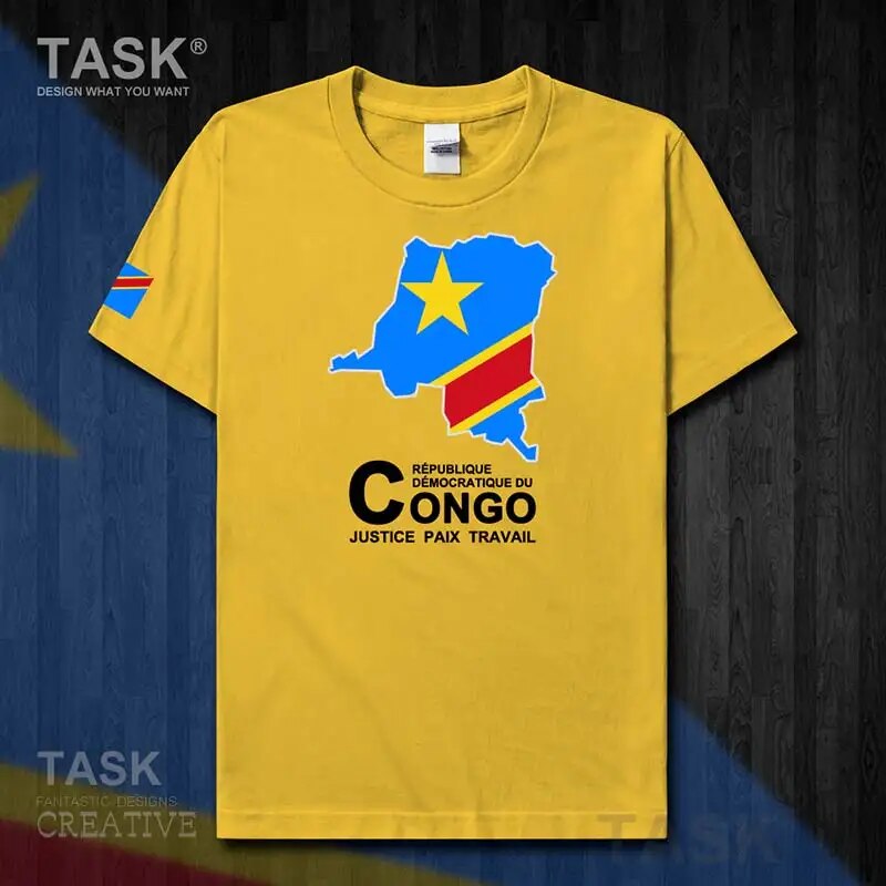 Congo COD Kinshasa Men's T-shirt New Top T-shirt Short Sleeve Clothes Sweatshirt Country Map Summer Fashion Jersey Sports 50