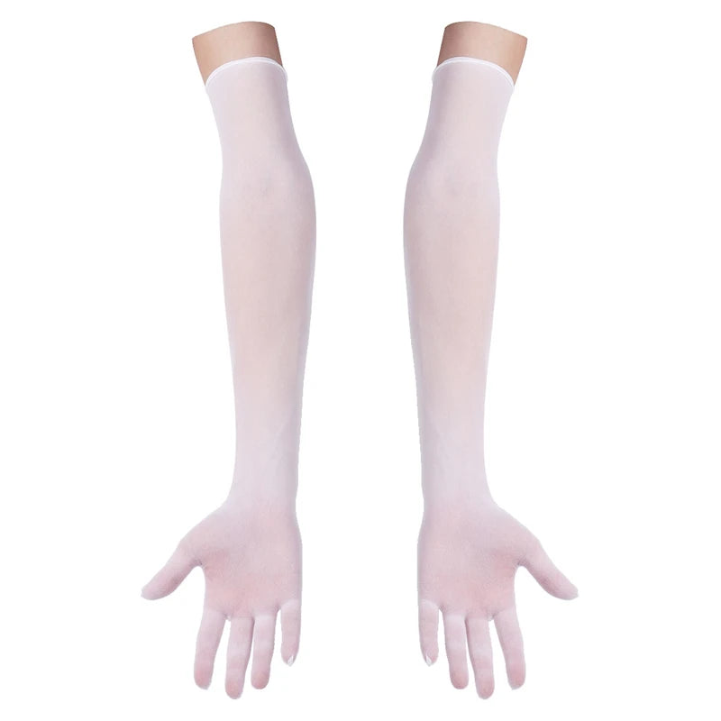 Sexy Women Smooth pantyhose tights stockings Sheer Seamles Long Gloves Mittens for Sun Protection Bride Glove Seamless Driving