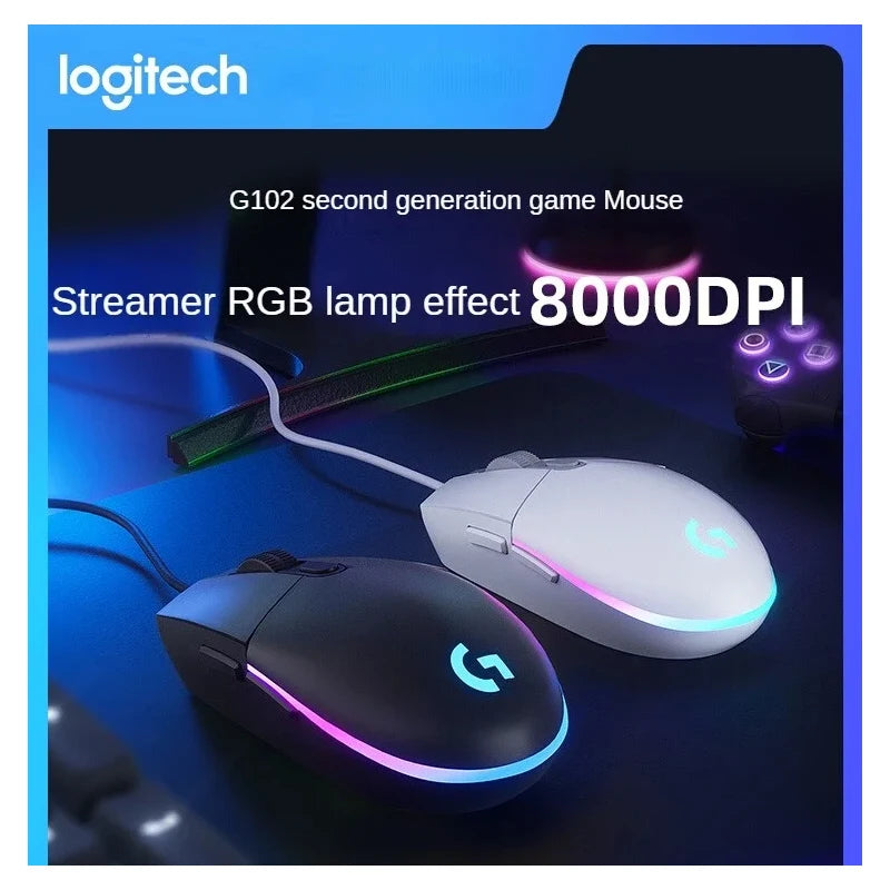 LOGITECH G102 Wired Mouse Second Generation Desktop Computer E-sports Gamer Peripherals Free Shipping Red Dragon Special Mouse