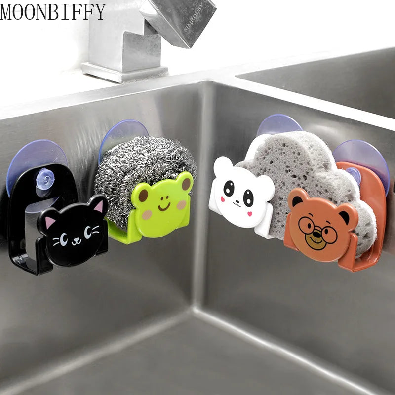 Organizer Tools Kitchen Accessories Cartoon Sponge Rag Storage Rack Home Decoration for Kitchen Supplies Kitchen Gadgets 1pcs