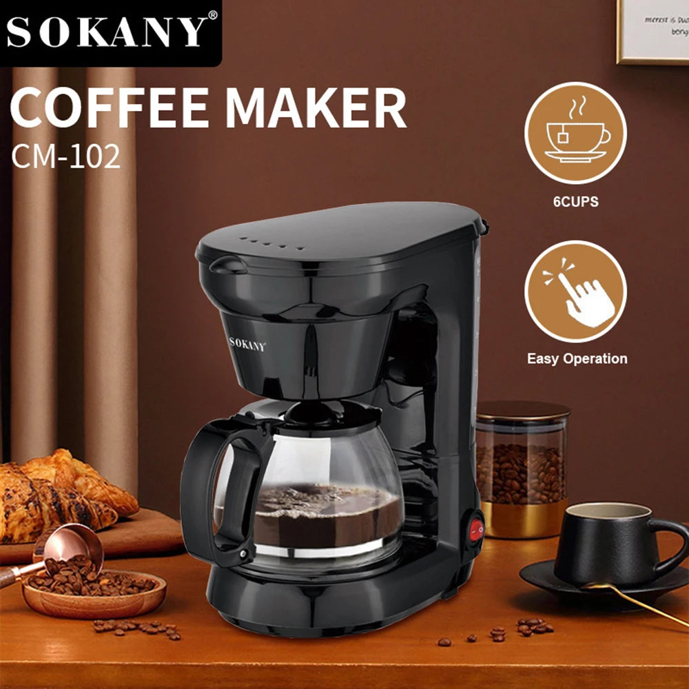 Household Coffee Machine Automatic Electric Drip Coffee Maker Tea Coffee Pot Milk Coffee Maker Italian Mocha Coffee Maker