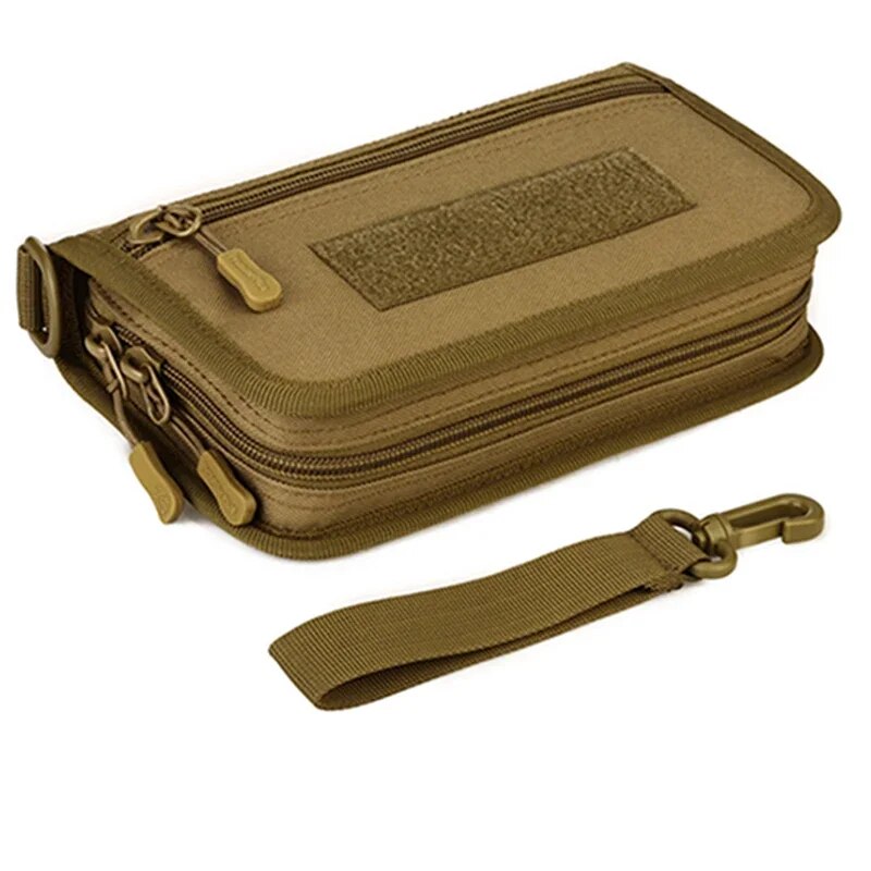 Men Clutch Handy Bag Purse Wallet Cell/Mobile Phone Case Credit Card Holder Pocket Durable Male Military Assault Nylon Wrist Bag