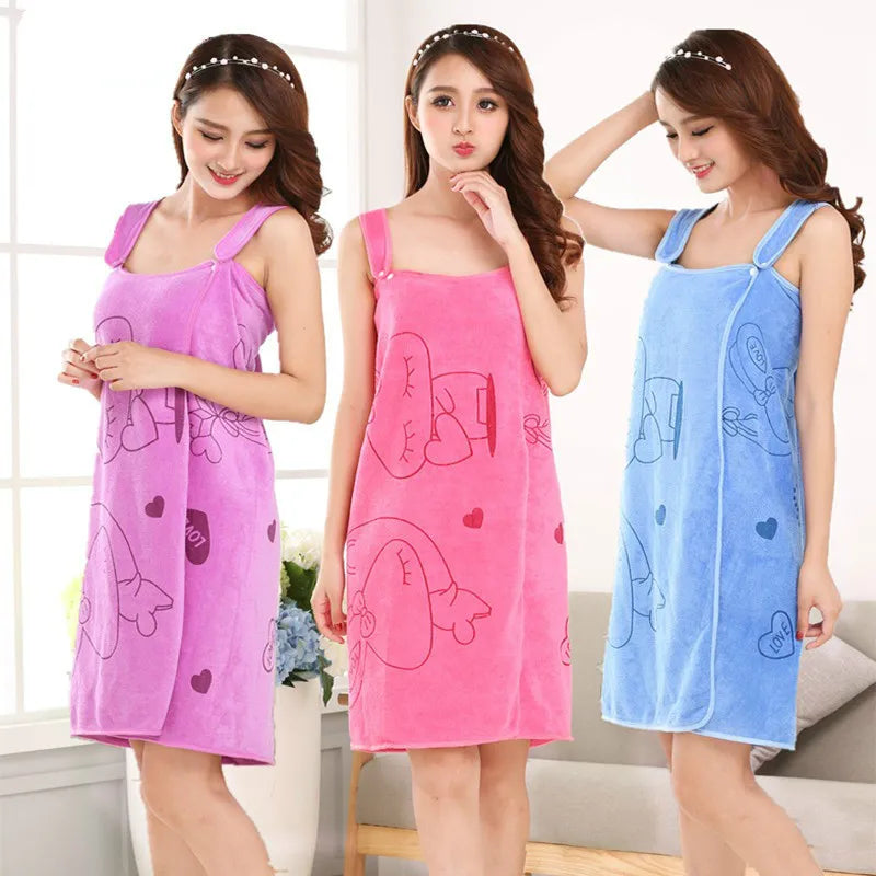 Wearable Bath Towel Superfine Fiber Bathroom Bathrobe Soft Absorbent Towel For Home Skin-Friendly Spa Beach Towels Home Textile