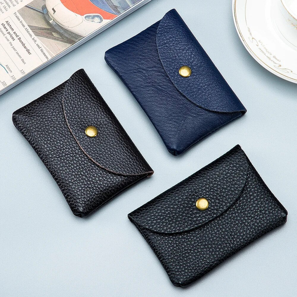 Men Ultrathin Coin Purse Card Bag Minimalist Top Layer Cowhide Document Bag Travel Multi Card Bag Men Wallet billetera hombre