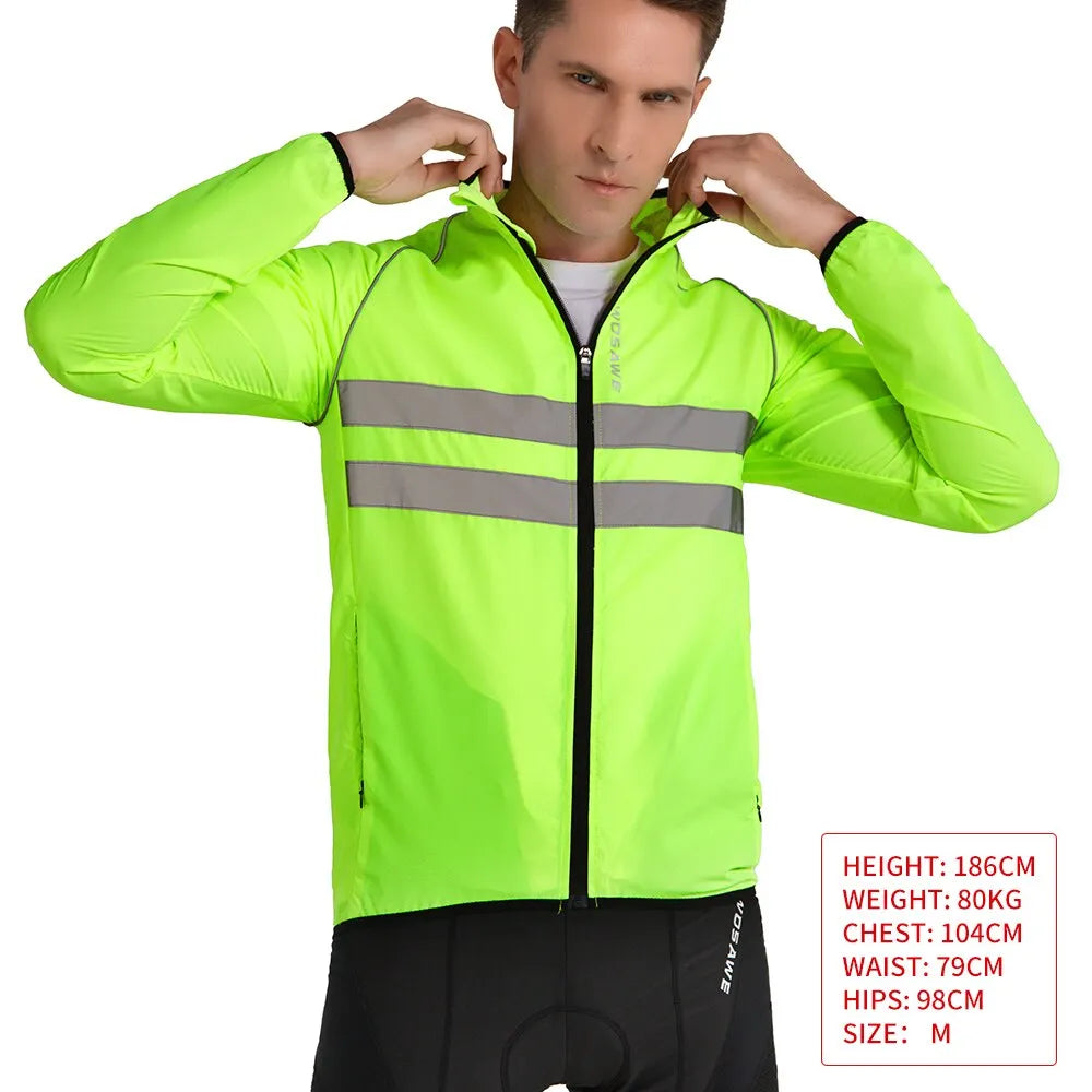 Men Cycling Windbreaker Long Jersey Lightweight Windproof Jacket Water Repellent Bicycle MTB Road Bike Clothing