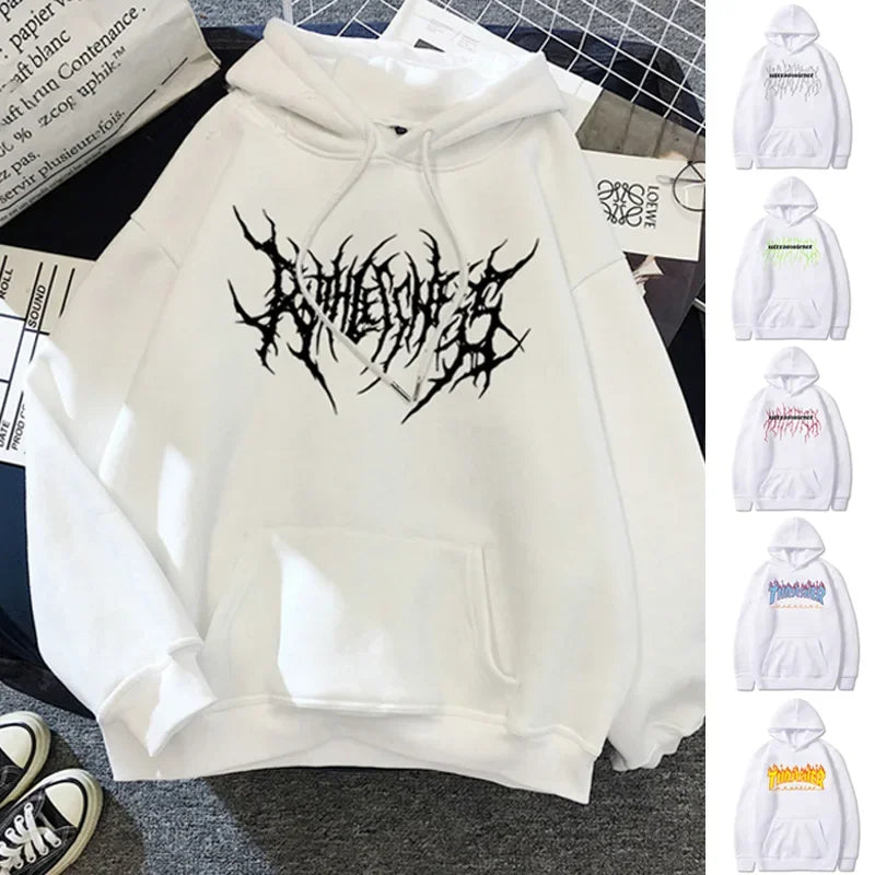 Gothic Style Sweatshirt Hip Hop Fashion Men Women Hoodies y2k Harajuku Autumn Winter Clothes Rock Punk Streetwear Pullovers Tops