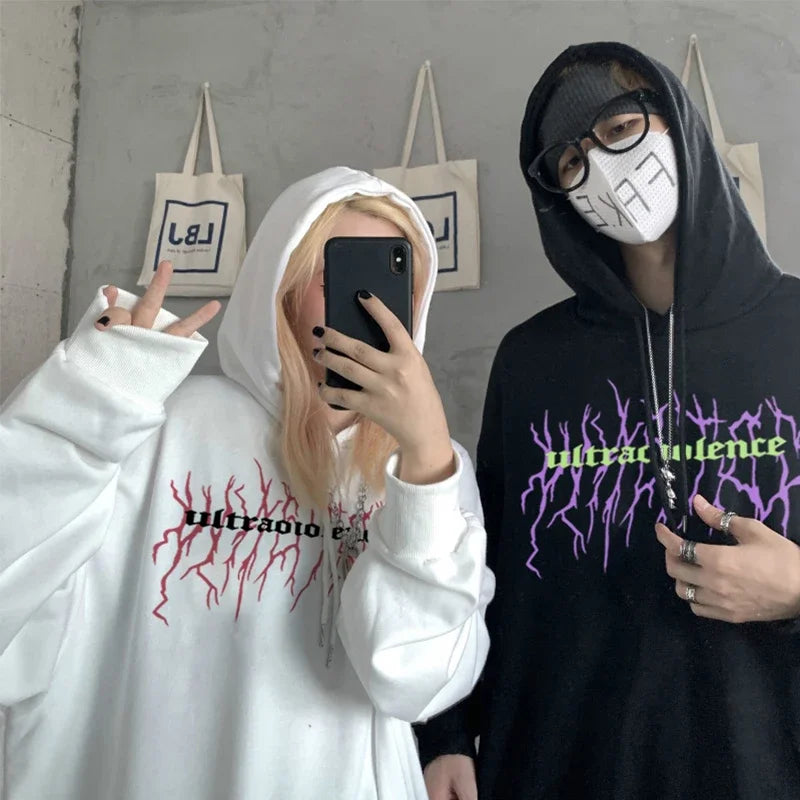 Gothic Style Sweatshirt Hip Hop Fashion Men Women Hoodies y2k Harajuku Autumn Winter Clothes Rock Punk Streetwear Pullovers Tops