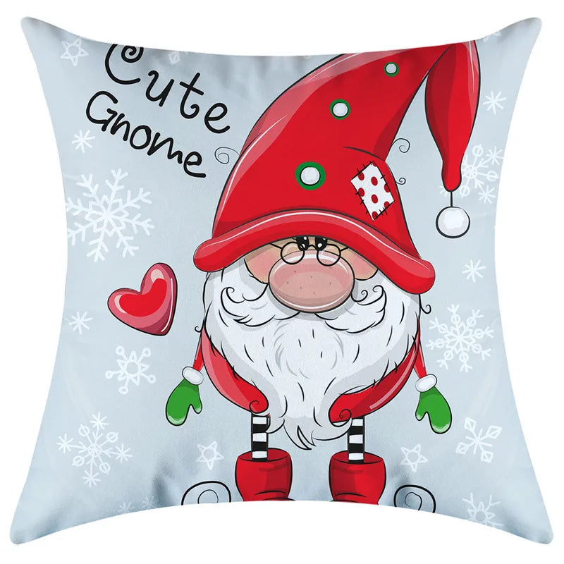 40/45/50/60cm Christmas Santa Claus PIllowcase Home Decorative Sofa Cushion Covers Living Room Cute Bear Snowmen Pillow Cover