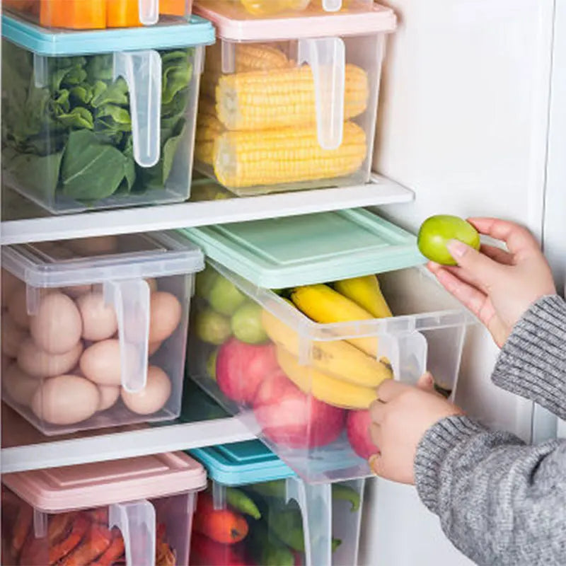 New Kitchen Storage Box Food Vegetable Storage Container PP fresh-keeping Storage Organizer Refrigerator Storage Box with Lid 5L