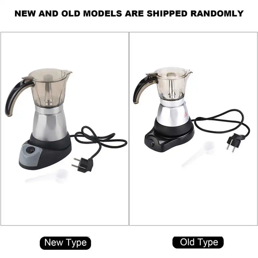 3 to 6 Cup Maker Electric Italian Coffee Top Moka Pot Percolators Tool Filter Cartridge EU Plug Aluminium 220V